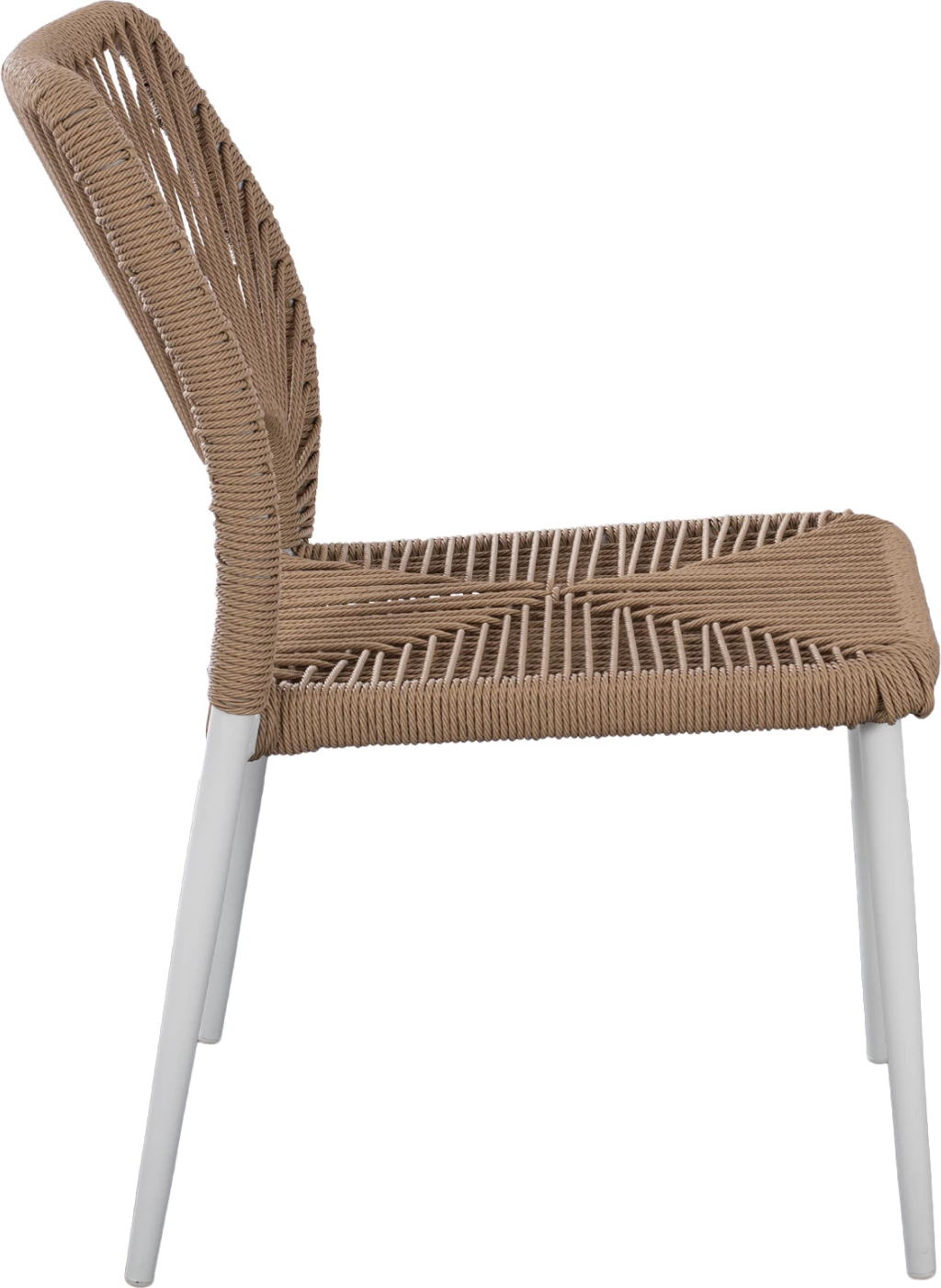 Karrige alumini e bardhë me litar PE bezhë FH5770.01 45x63x82 cm