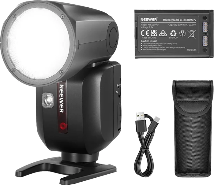 Blic TTL Neewer Z2PRO-N Speedlite me kokë të rrumbullakët për Nikon, i zi, set