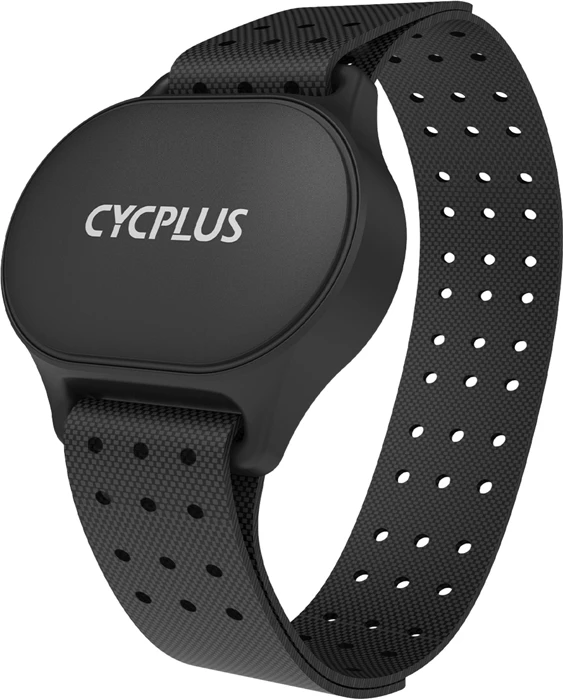 Sensor rrahje zemre me rrip krahu Cycplus H1, ±1 BPM, Bluetooth/ANT+, LED zona, IP67, 110 orë, i zi, set 3 copë