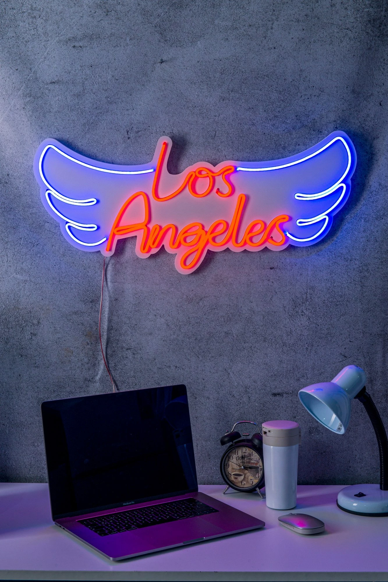 Dritë dekorative plastike LED, Los Angeles, e kuqe dhe e kaltër