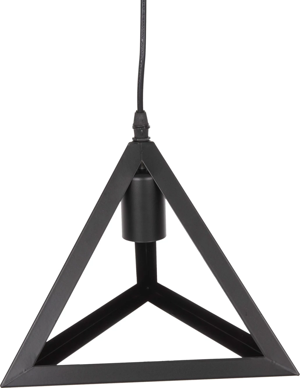 Llambë varëse tavani FH4182 3 kapakë metalikë të zinj piramidë Φ23x124Hcm