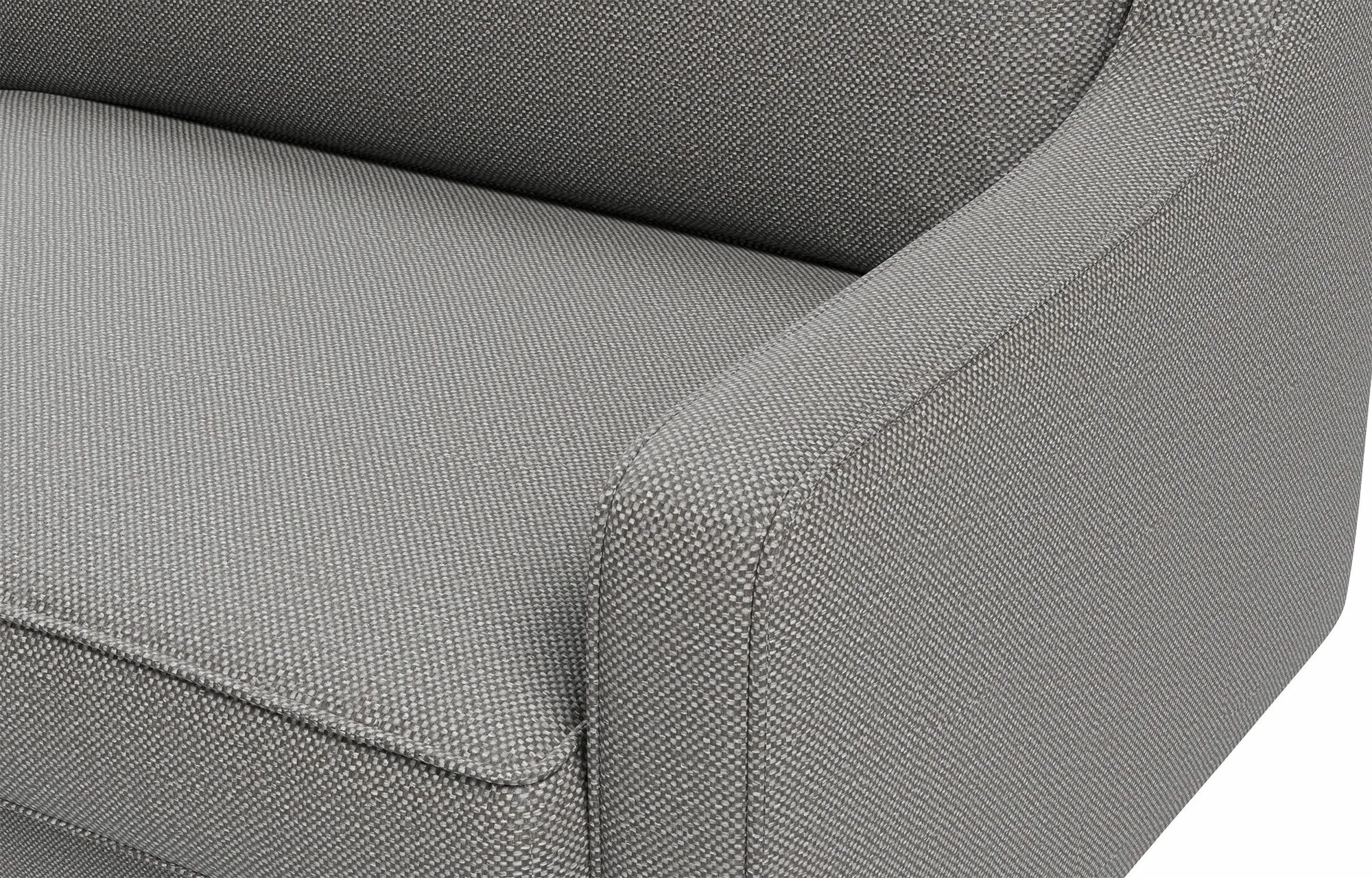 Divan treshe Robin Extra, ngjyrë obsidian dhe arr, Atelier del Sofa