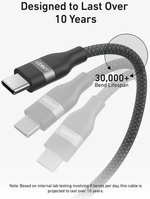 Kabllo USB-C në USB-C Anker A82E2H12 240W 1.8m, e zezë