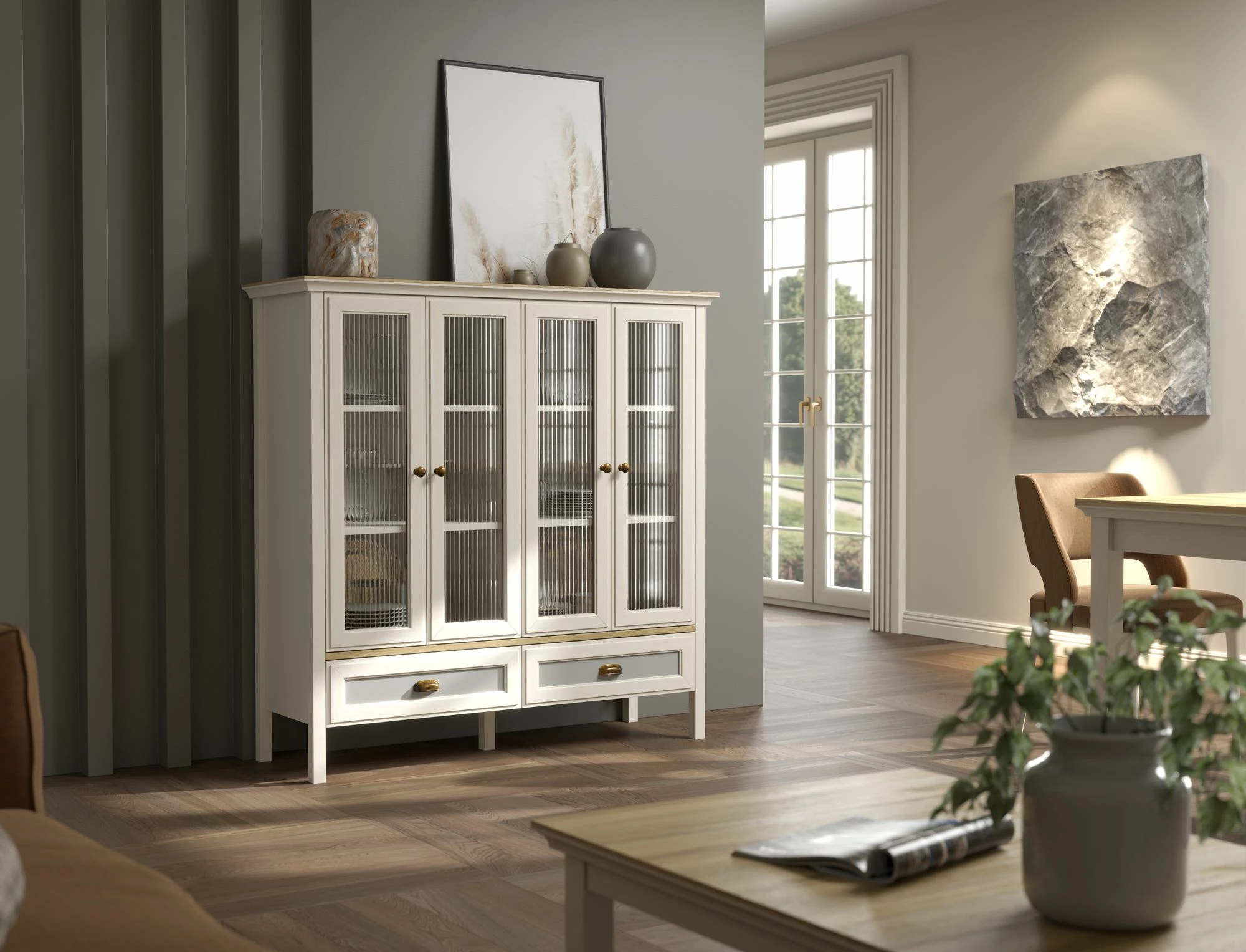 Dollap multifunksional Skye Decor, FRN-21029, krem, lis, gri