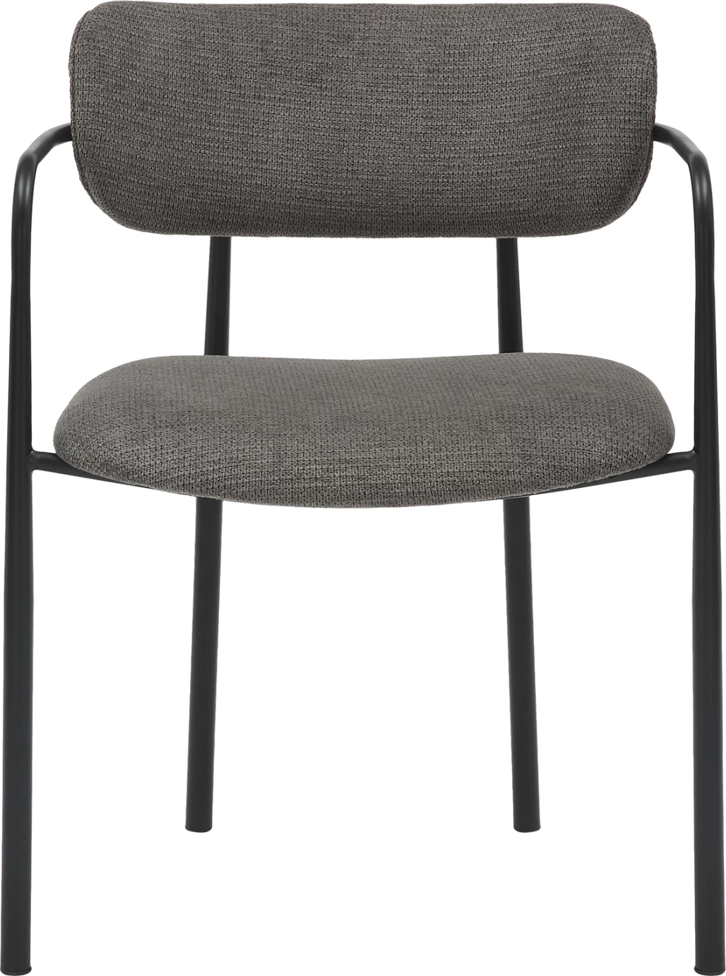 Karrige për ngrënie KRITTER FH9994.02 metal i zi-pëlhurë gri e errët 58x53x76Hcm, set prej 2 copash