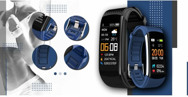 Smartwatch Giewont, zi e kaltër e errët
