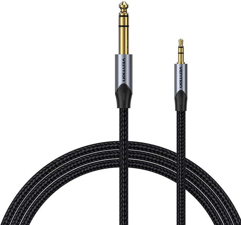 Kabllo audio Vention BAUHJ, 5m, miniJack 3.5mm në Jack 6.35mm, e zezë