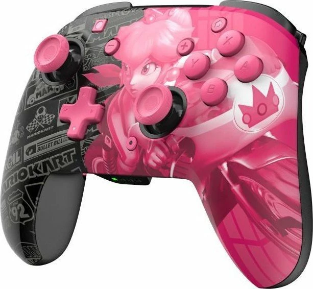 Kontroller wireless PDP Rematch Glow 500-202-GPPH për Nintendo Switch, Bluetooth, bateri deri 40 orë, USB-C, 2 butona prapa të programueshëm, ndriçon në errësirë, rozë