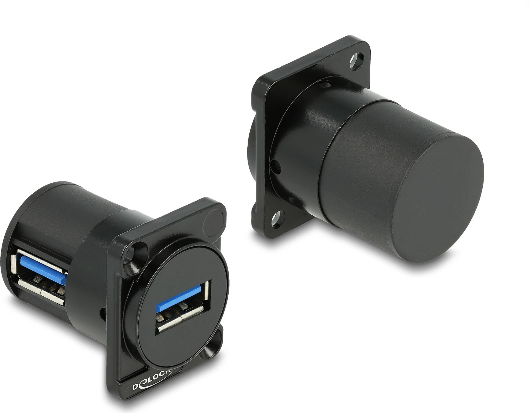 Modul USB DeLOCK D-Type, USB-A femër-femër, 5 Gbps, 90° i kënduar, i zi