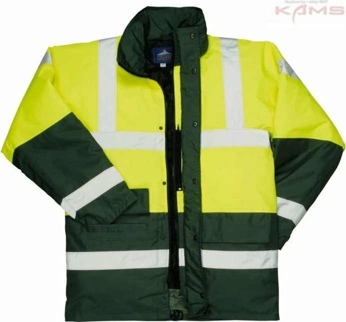 Xhaketë pune reflektuese Portwest S466, dyngjyrëshe, EN471/EN343/EN342, madhësia S, verdhë-zi