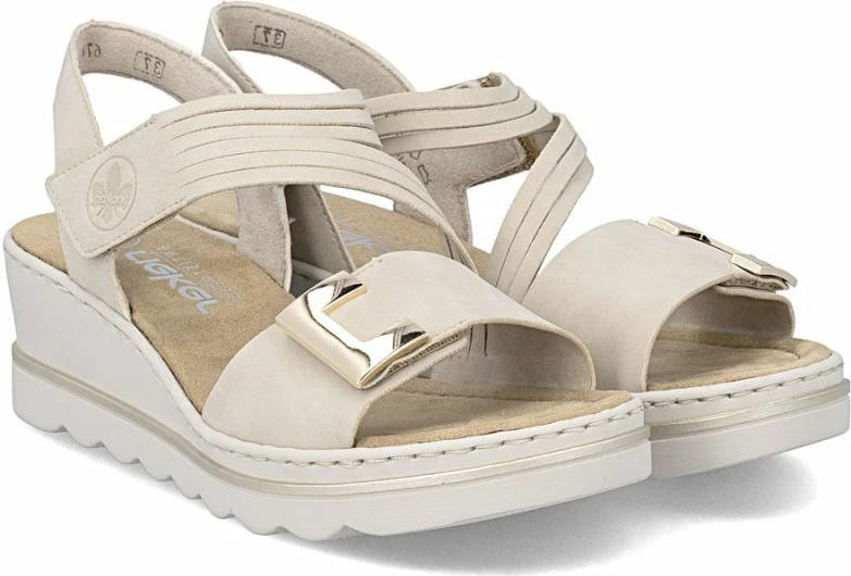 Sandale platforme femra Rieker 67410-62, bezhë