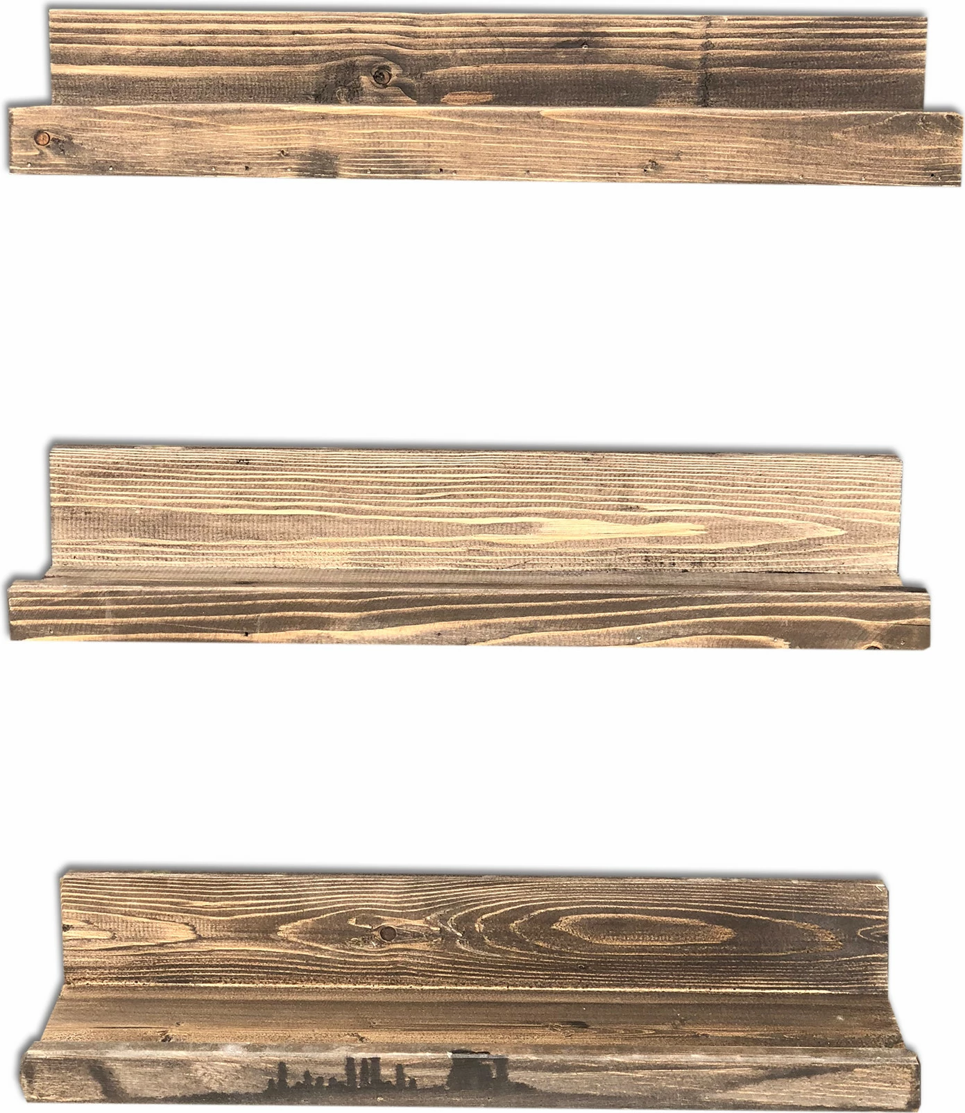 Raft muri dekorativ Skye, ngjyrë arre, 3 copë, Aa068