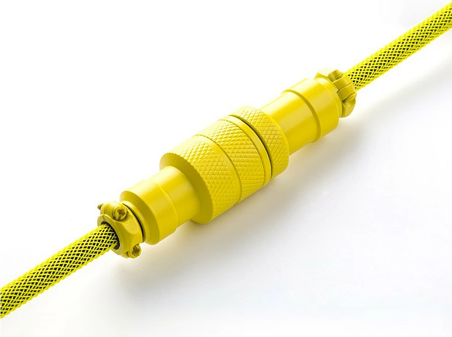 Kabllo tastiere CableMod PRO Coiled, USB-C në USB-A, 150cm, Dominator Yellow