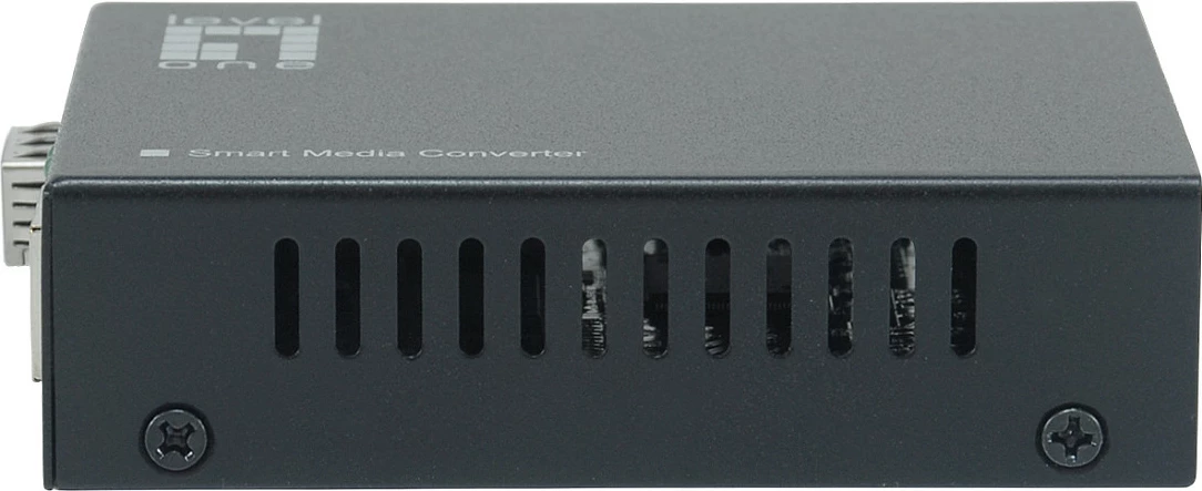 Media konverter LevelOne RJ45 në SFP GE, Gigabit Ethernet, 19" Smart, i zi