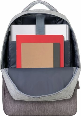 çantë shpine për laptop 15.6\" RIVACASE 7562, rezistente ndaj ujit, me USB, anti-vjedhje, gri/mocha
