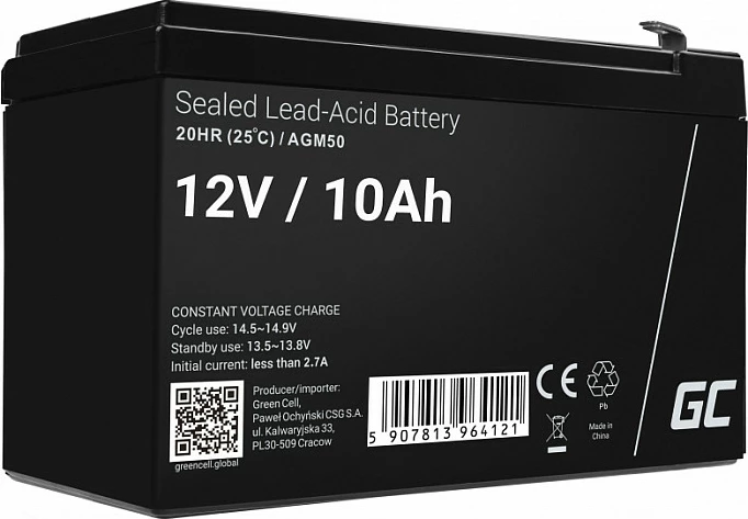 Akumulator Green Cell AGM50, VRLA AGM, 12V 10Ah, i zi