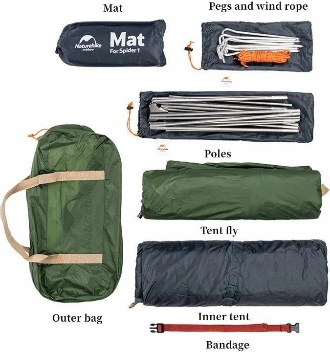 Tendë kampingu Naturehike, e gjelbër