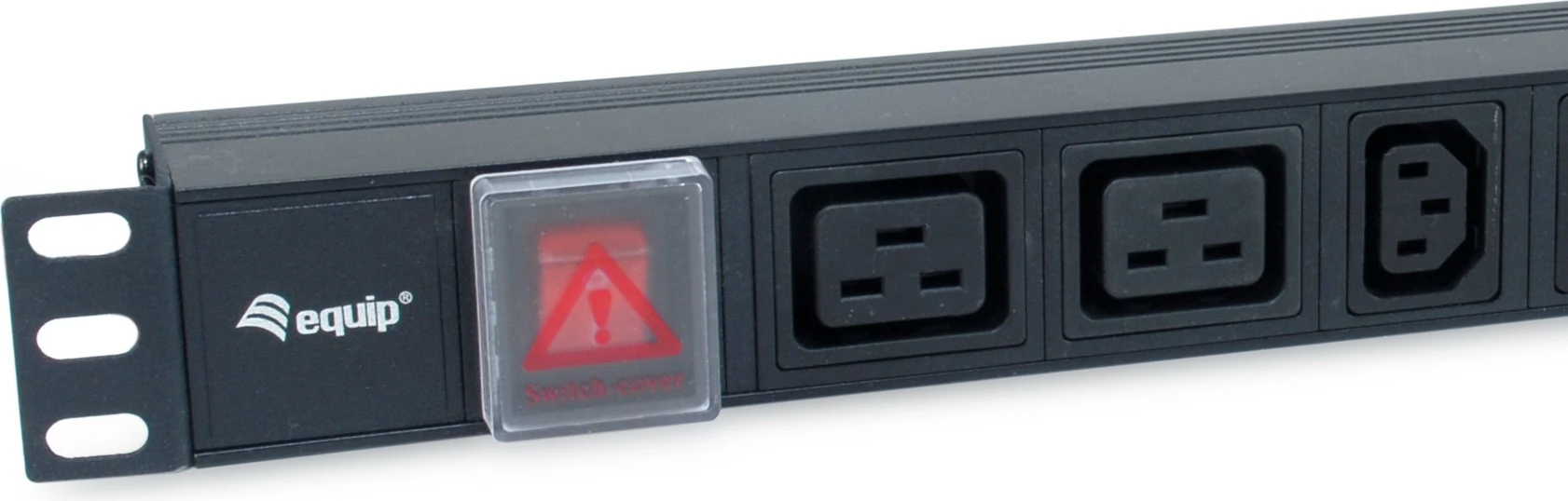 PDU Equip 8-portë, 6x C13 + 2x C19, 1U, alumini, zi