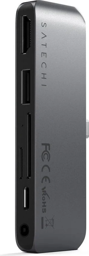 Docking station Satechi USB-C (USB-C 60W, 4K HDMI, USB-A, czytnik kart micro/SD, jack port) (gwiezdna szarość)