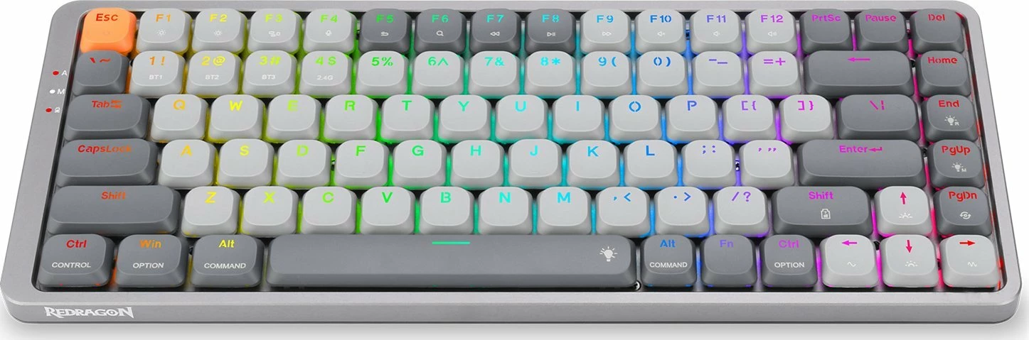 Tastierë gaming mekanike Redragon K652 Azure K652GG-RGB-PRO 75% RGB wireless/USB US layout, gri
