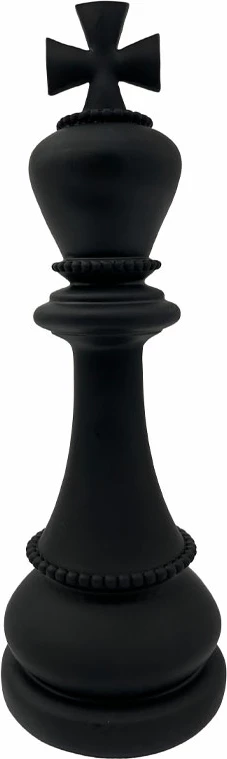 Dekor shahu KNIGHTLINE, figurë mbret, polirezine, e zezë, 10x10x29.5cm