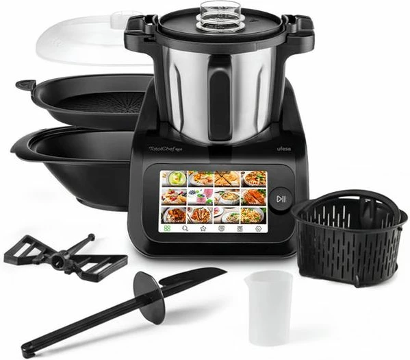 Robot kuzhine UFESA TotalChef RK6 1200 W, tas inox 3.5 L, ekran 7\" touch, Wi-Fi, peshore e integruar, me aksesorë