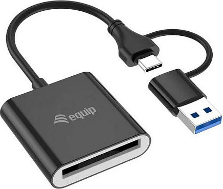 Card reader EQUIP 245461 për CFexpress 2.0 Type B, USB-C/USB-A 10Gbps, i zi