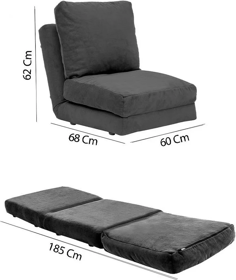 Krevat-karrige një vendës, ngjyrë gri, Atelier del Sofa, Taida - GR126