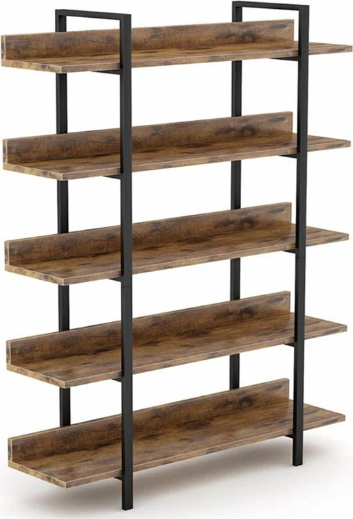 Raft librash Almond, ngjyrë arre e zezë, 119x27x185cm