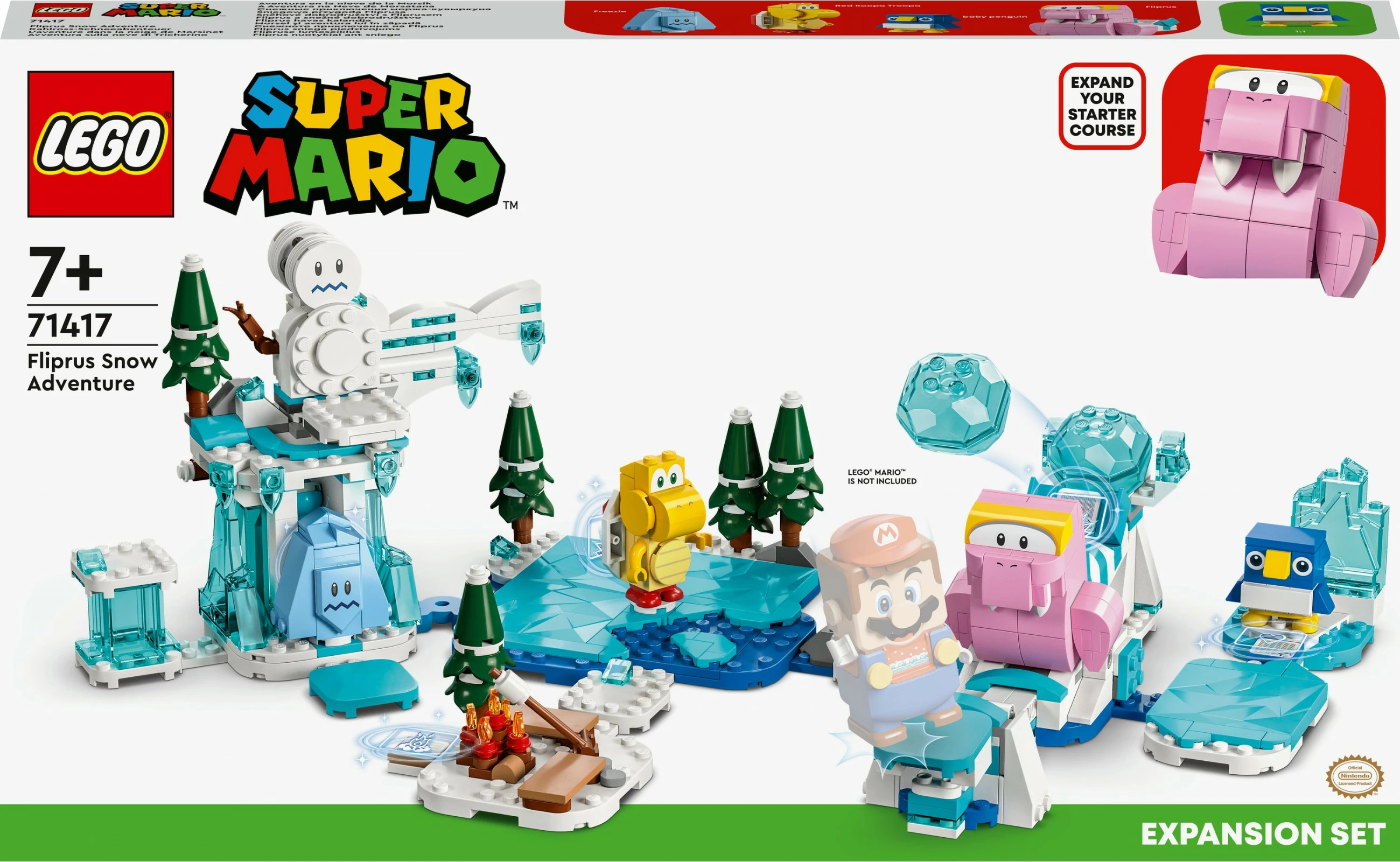 Set ndërtimi LEGO Super Mario Fliprus Snow Adventure Expansion, 567 pjesë, shumëngjyrësh