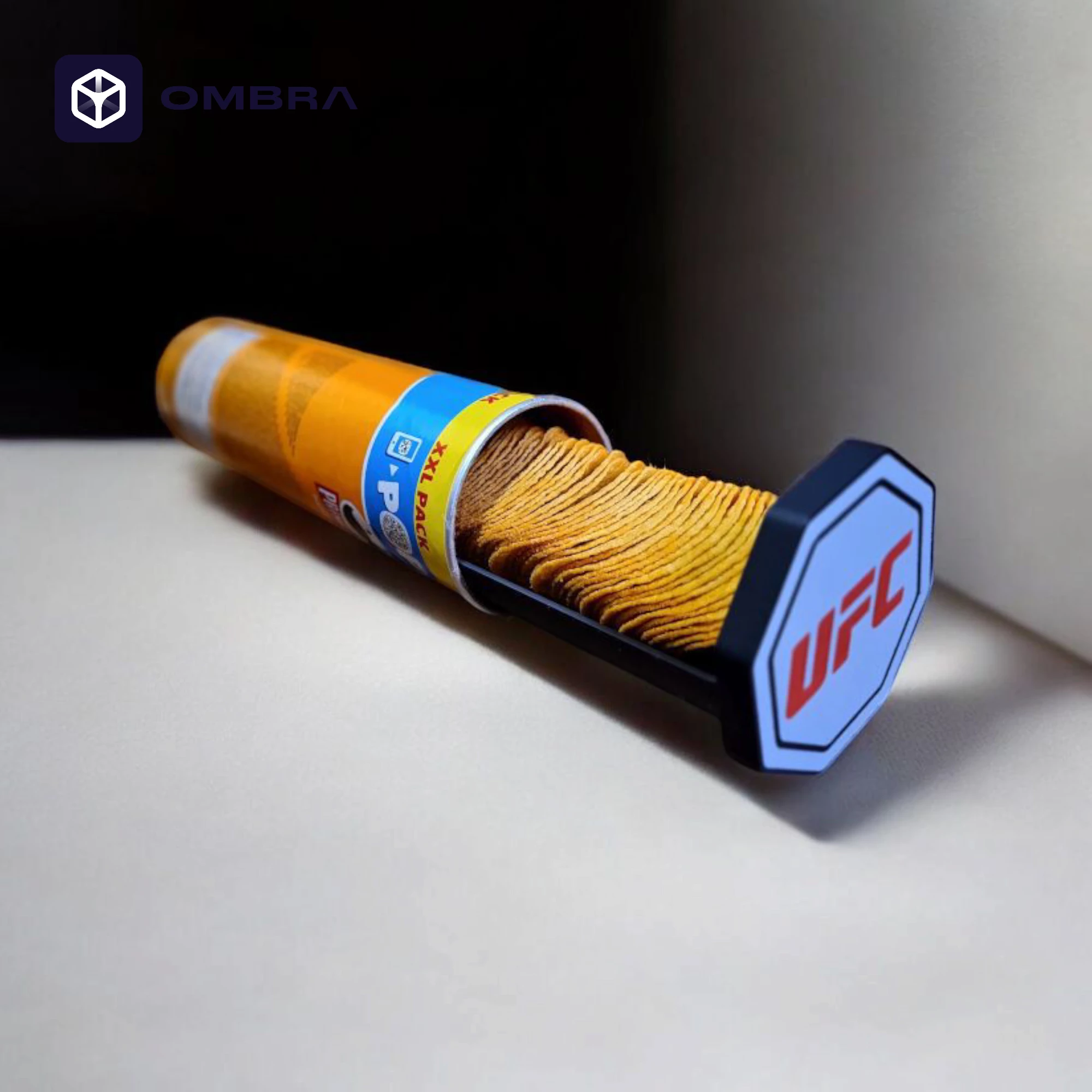 Mbajtëse për snacks (Pringles), dizajni "UFC", e zezë