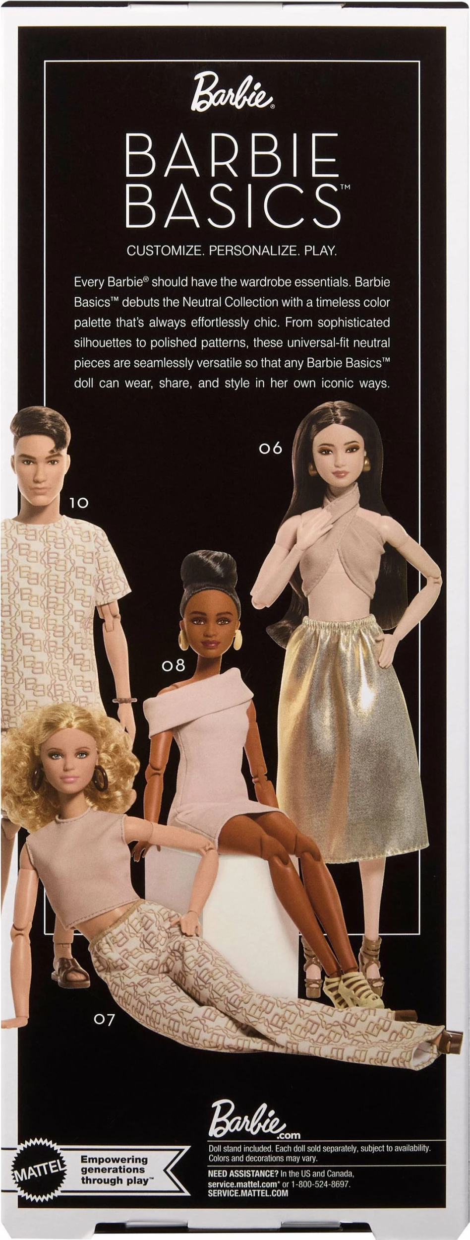 Kukull koleksioniste Barbie Basics, Mattel Signature Model 07 JJX26, Made to Move, me stendë dhe certifikatë, ngjyra neutrale