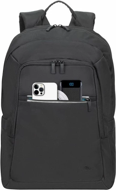 çantë shpine për laptop RIVACASE ECO 7561 15.6–16\", material i papërshkueshëm nga uji, RPET polyester, e zezë