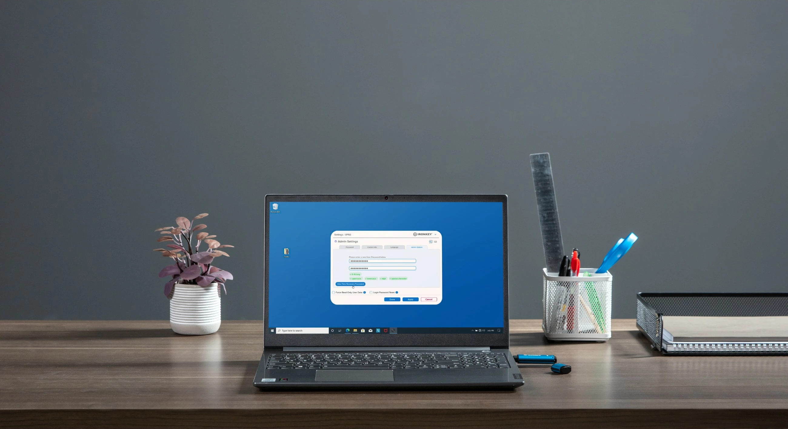 USB Kingston IronKey Vault Privacy 50 256GB, USB 3.2, zi/blu