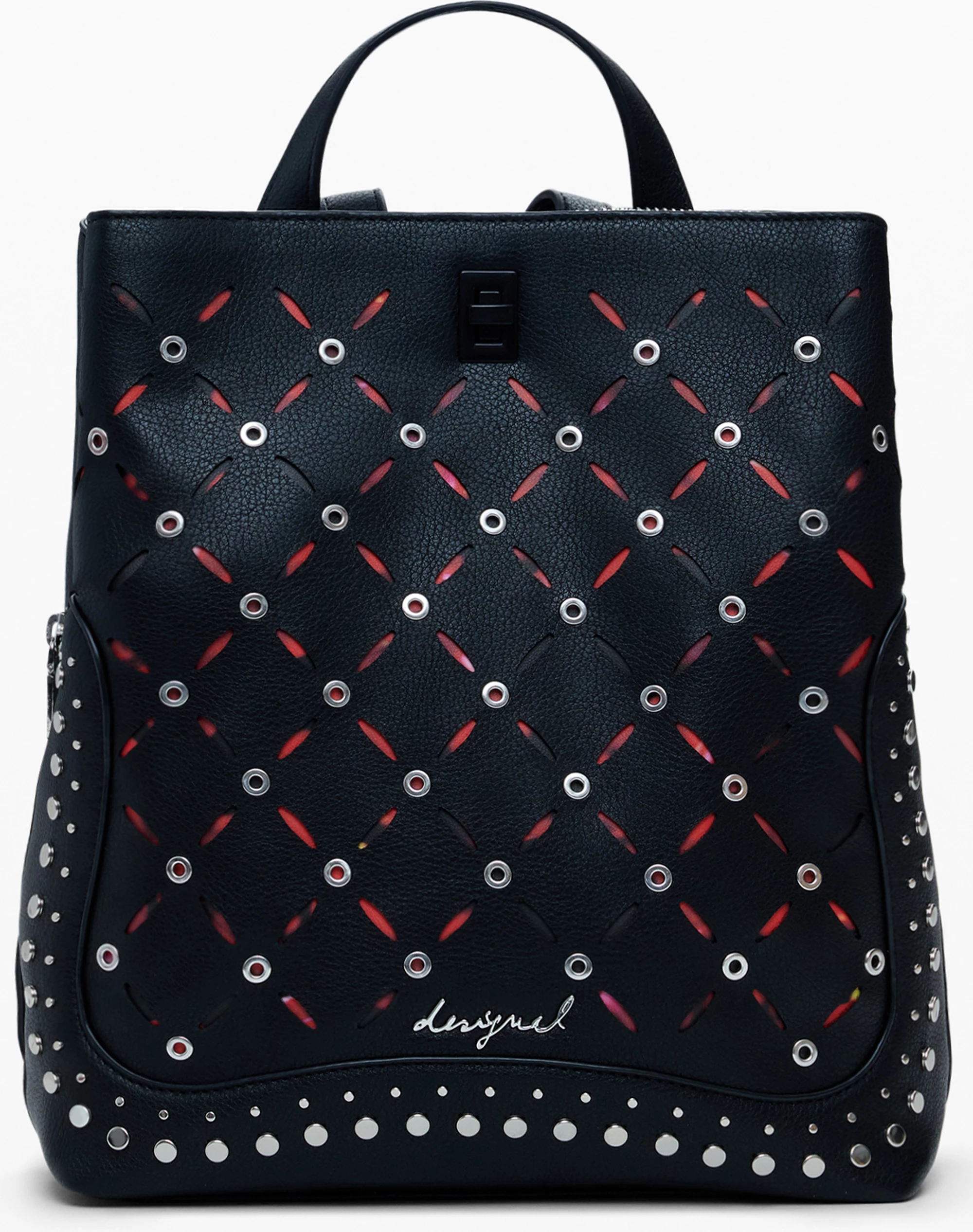 Çantë shpine DESIGUAL Yankee Metal Patch Sumy Mini Backpack femra e zezë
