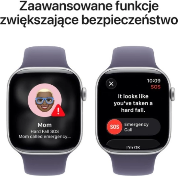 Smartwatch, Apple, Watch Series 11 GPS 42 mm, 64 GB, ekran OLED LTPO Retina, rrip sportiv M/L, argjend + vjollcë qumështi