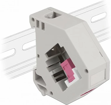 Adapter DIN rail DeLOCK Keystone SC Simplex femër-femër, gri/vjollcë/bardhë