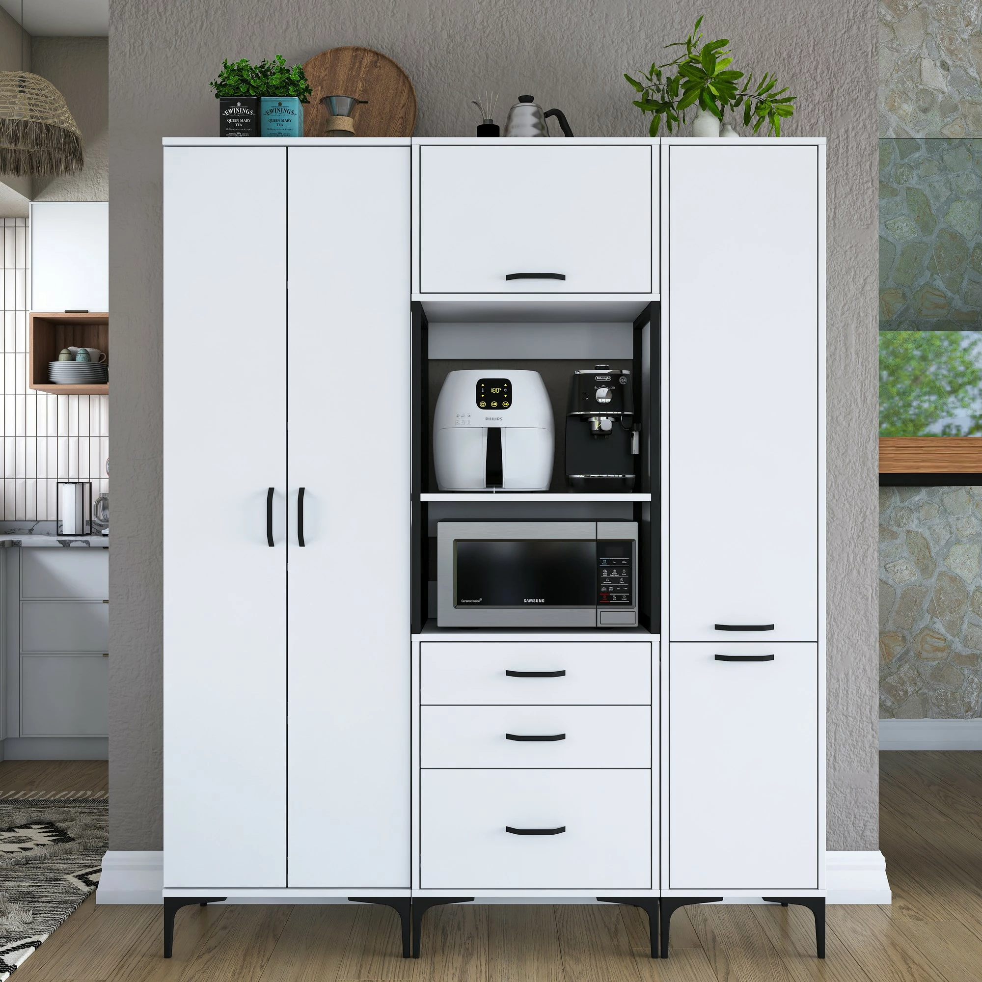 Dollap multifunksional, ngjyrë e bardhë, Skye Decor, JE144 - 3114