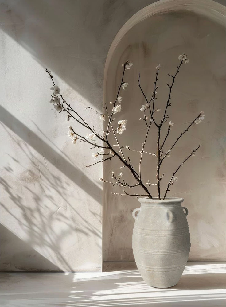 Vazo për lule MILOS, MgO, bezhë, 37x37x55 cm