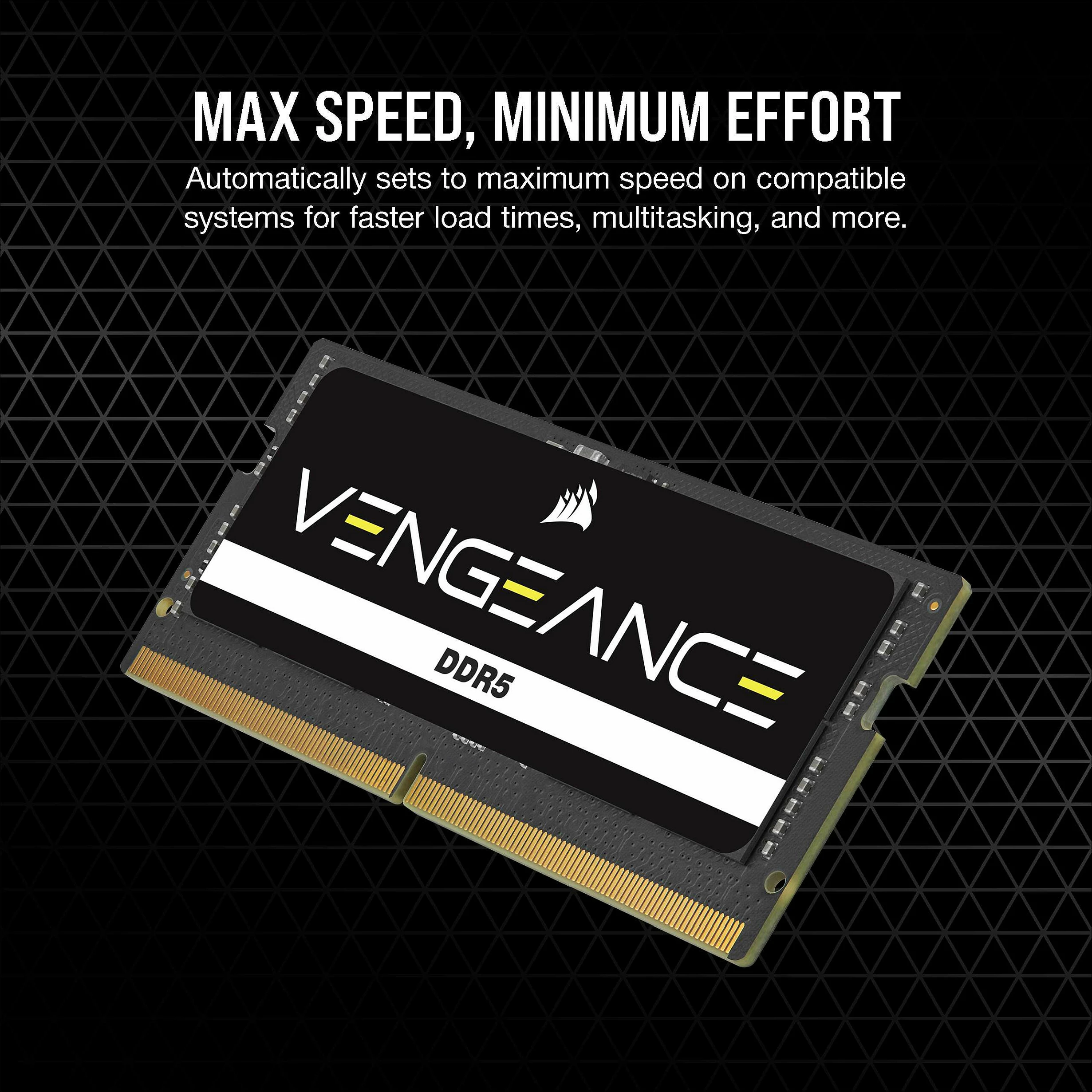 RAM Memorje Corsair Vengeance DDR5 16GB 5200MHz SO-DIMM CL44, e zezë
