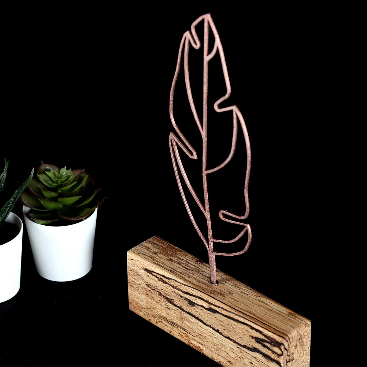 Objekt dekorativ Feather Mini, bronzi, Evila Originals