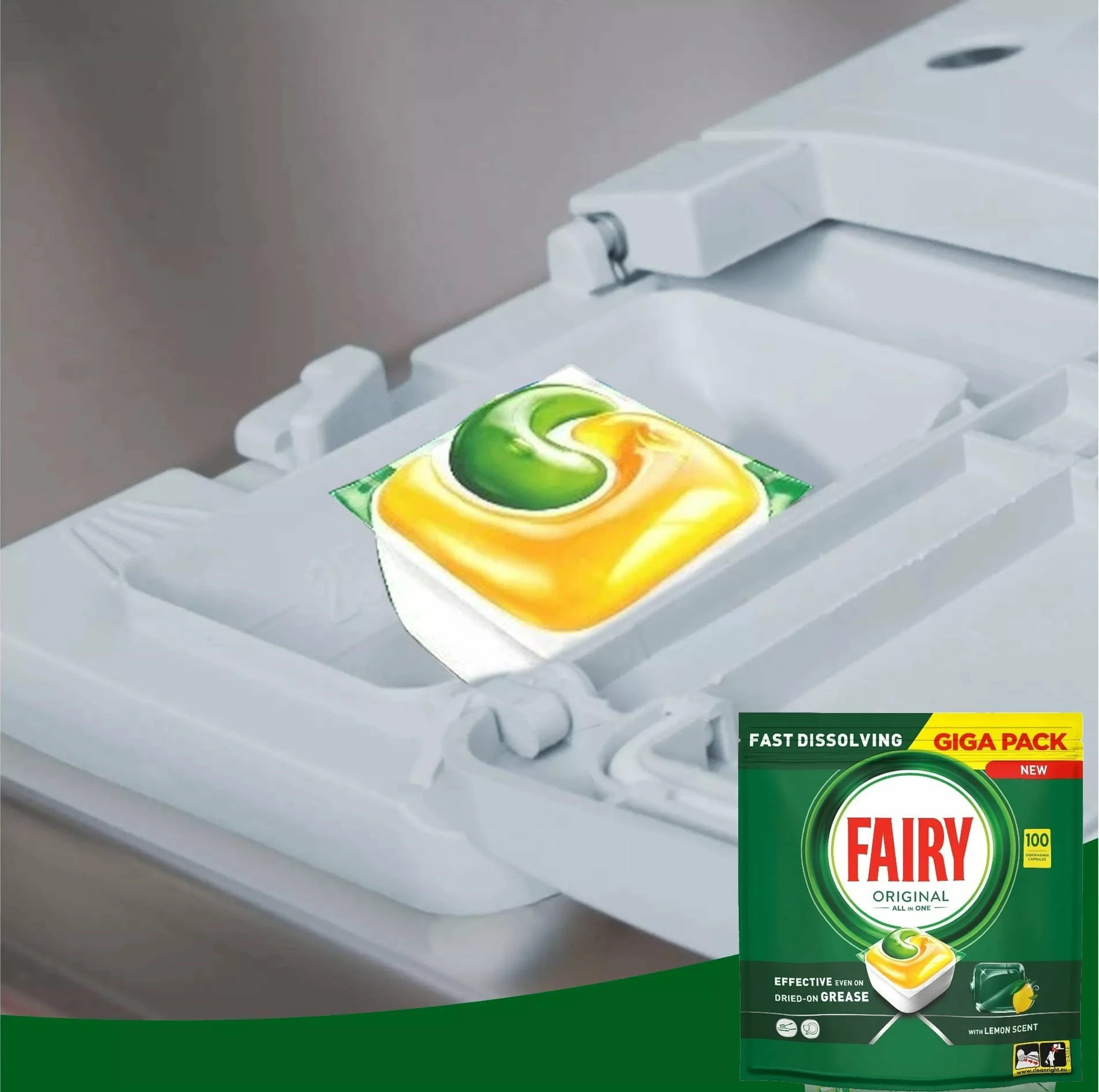 Kapsula për enëlarëse Fairy Original All in One Lemon 100 copë