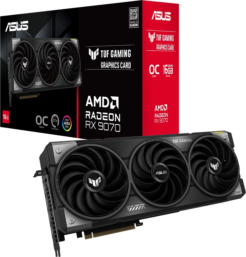 Kartelë grafike ASUS TUF Gaming Radeon RX 9070 OC 16GB GDDR6 (TUF-RX9070-O16G-GAMING), PCIe 5.0