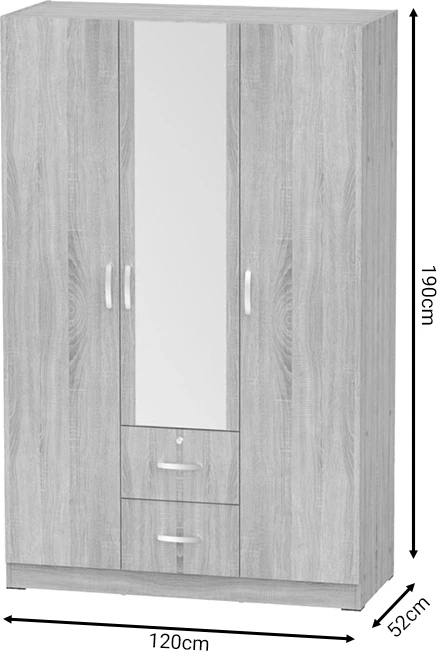 Dollap treshe Dillion melaminë sonoma 120x52x190cm