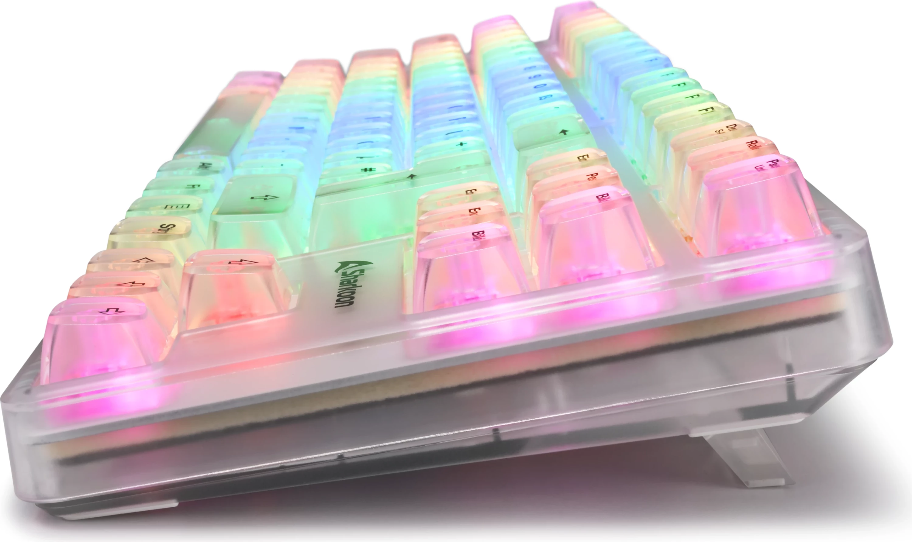 Tastierë gaming Sharkoon Crystal Shark, DE, RGB, e bardhë