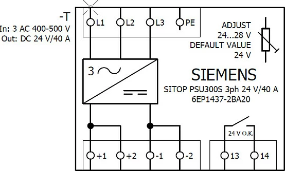 Furnizues rryme industrial Siemens SITOP PSU300S 6EP14372BA20, 24V DC 40A, 3~400-500VAC, multikolor