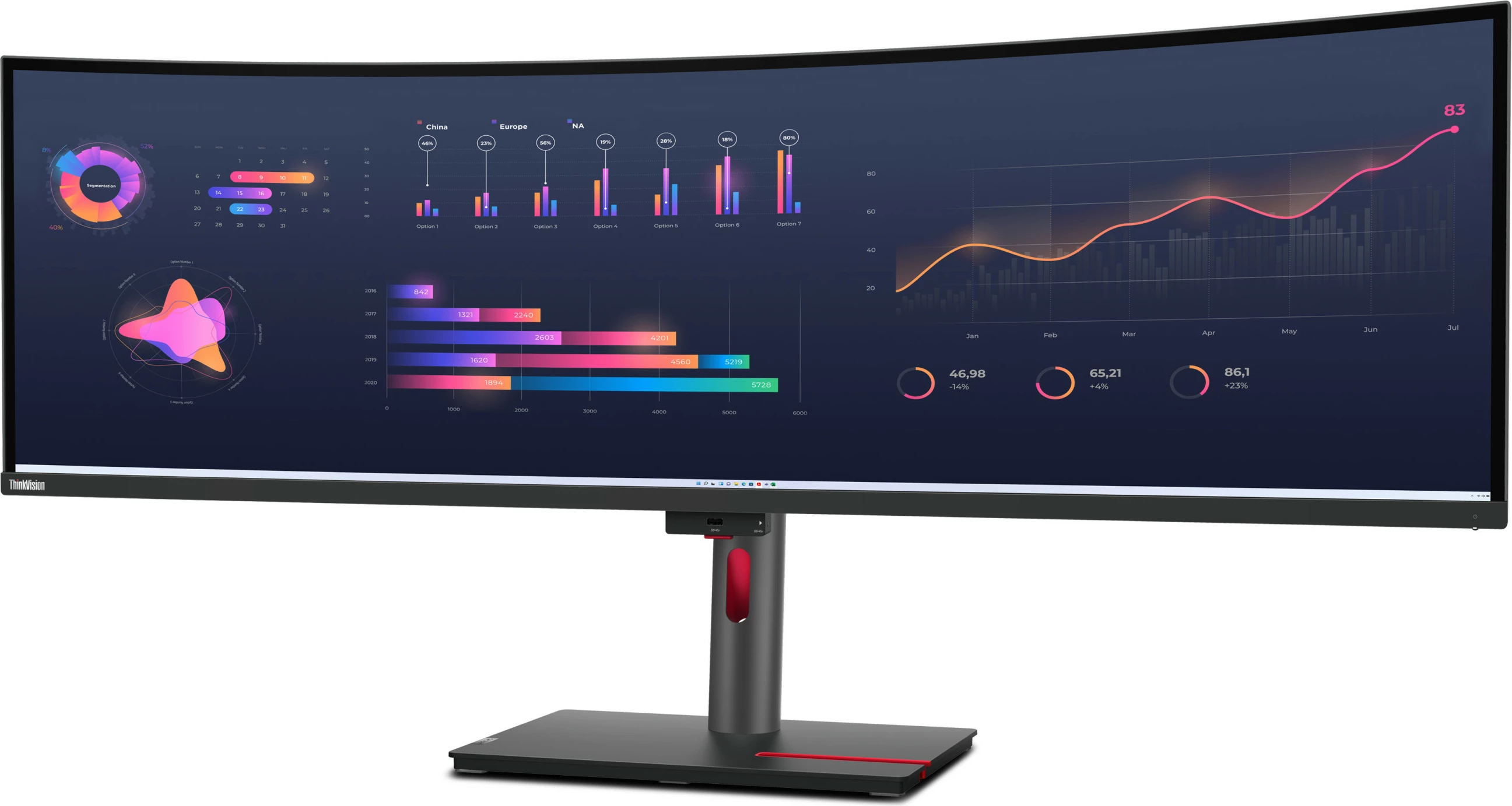 Monitor Lenovo ThinkVision P49w-30, 49", DQHD, LED, Raven Black