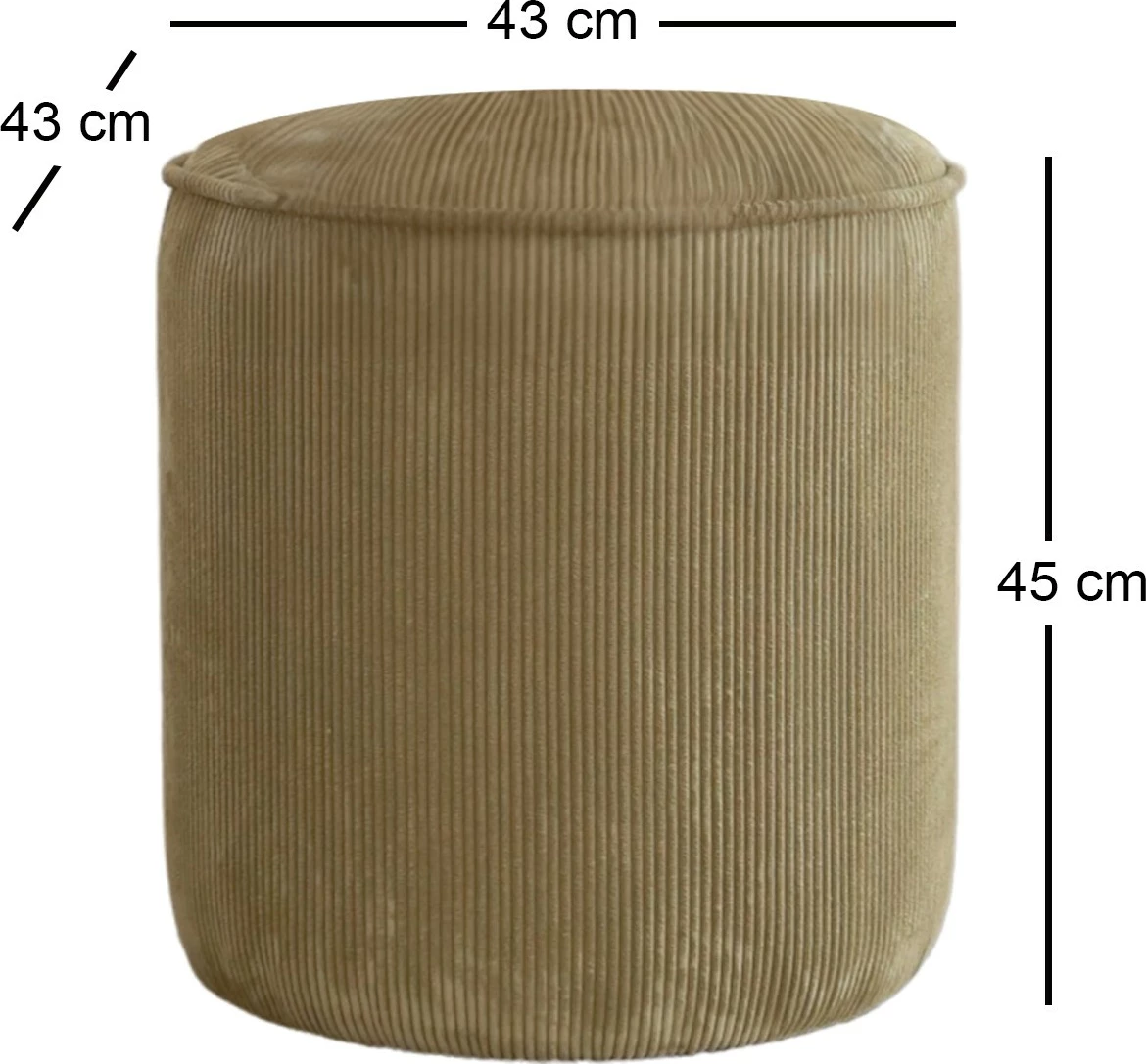 Pouf Atelier del Sofa, Teddy fitilli, ngjyrë khaki