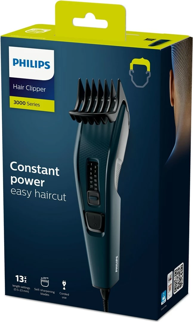 Makinë qethjeje Philips Hairclipper Series 3000 HC3505/15, me kabllo 1.8 m, blu e errët