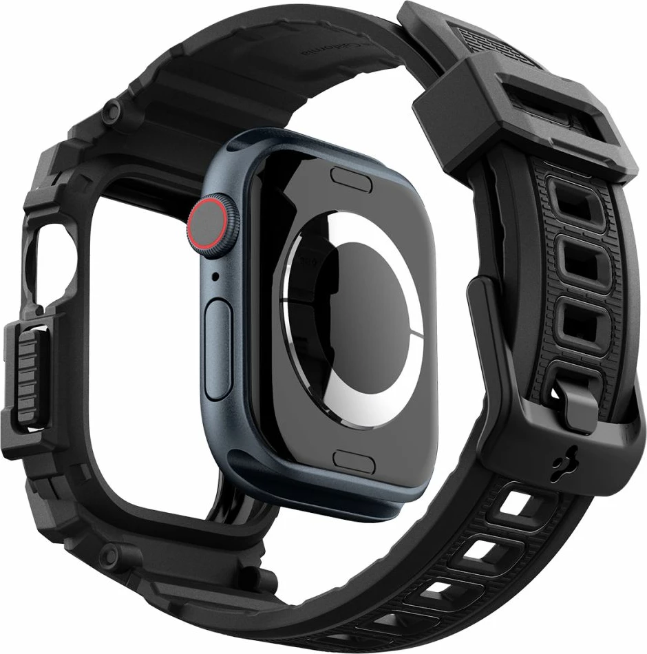 Mbështjellës me rrip Spigen Rugged Armor Pro për Apple Watch 10, 42mm, i zi